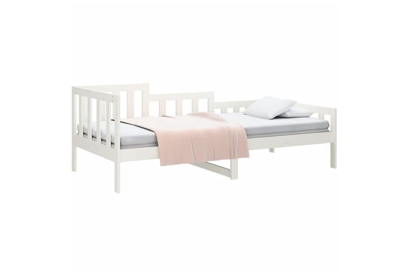 beBasic Sohvasänky valkoinen 90x190 cm täysi mänty - Valkoinen - Huonekalut - Sänky - Sänkykehikot & sängynrungot