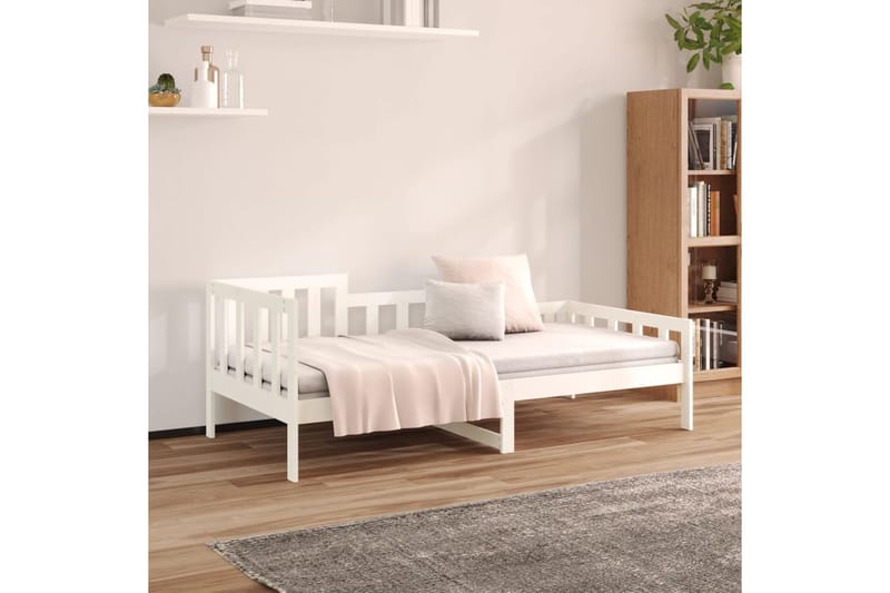beBasic Sohvasänky valkoinen 90x190 cm täysi mänty - Valkoinen - Huonekalut - Sänky - Sänkykehikot & sängynrungot