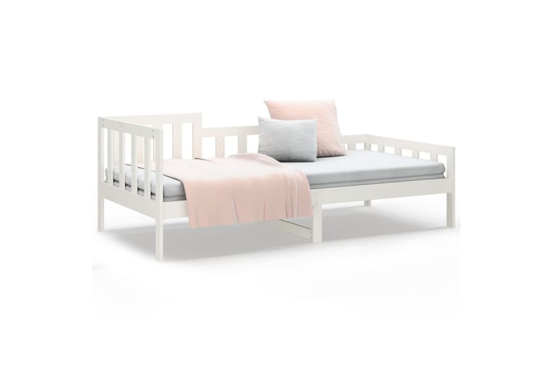beBasic Sohvasänky valkoinen 90x190 cm täysi mänty - Valkoinen - Huonekalut - Sänky - Sänkykehikot & sängynrungot