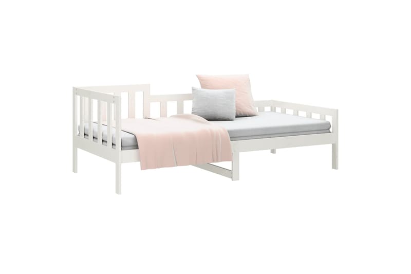 beBasic Sohvasänky valkoinen 90x190 cm täysi mänty - Valkoinen - Huonekalut - Sänky - Sänkykehikot & sängynrungot