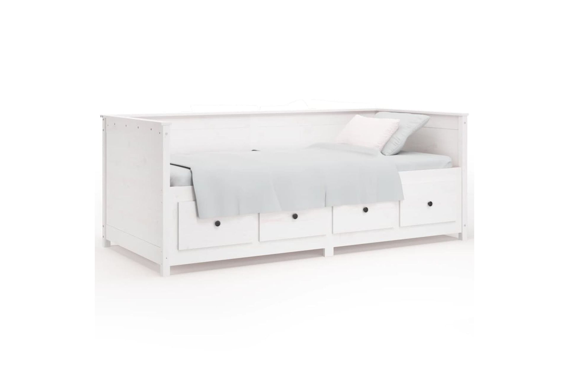 beBasic Sohvasänky valkoinen 90x190 cm täysi mänty - Valkoinen - Huonekalut - Sänky - Sänkykehikot & sängynrungot