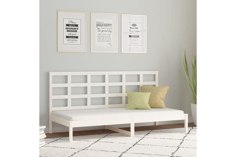 beBasic Sohvasänky valkoinen 90x200 cm täysi mänty - Valkoinen - Huonekalut - Sänky - Sänkykehikot & sängynrungot