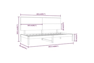 beBasic Sohvasänky valkoinen 90x200 cm täysi mänty - Valkoinen - Huonekalut - Sänky - Sänkykehikot & sängynrungot