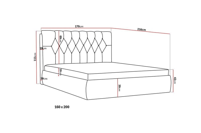 Bedford Sänkysetti säilytystilalla 160x200 cm - Ruskea - Huonekalut - Sänky - Sänkypaketti