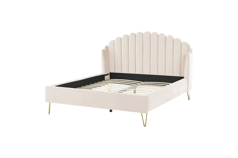 Benicio Sänkykehys 160x200 cm, Beige/Kulta