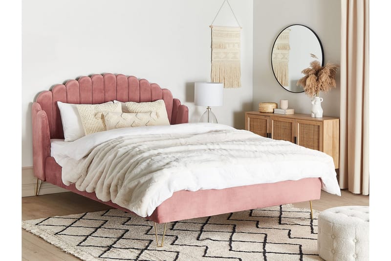 Benicio Sänkykehys 180x200 cm - Vaaleanpunainen - Huonekalut - Sänky - Sänkykehikot & sängynrungot