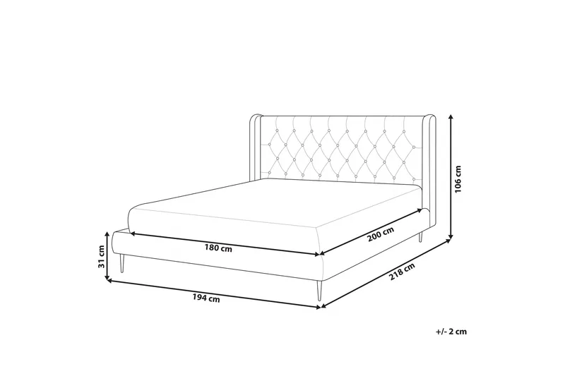 Bernie Sänkykehys 180x200 cm - Harmaa/Kulta - Huonekalut - Sänky - Sänkykehikot & sängynrungot