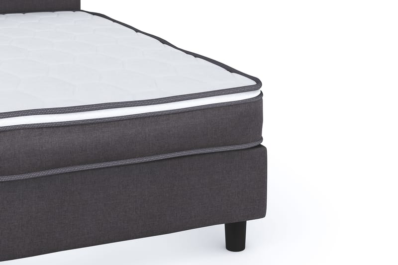 Billingen täydellinen sänkypaketti – continental-sänky 90x200 cm kankaalla verhoiltuna, sänkypäädyllä + petauspatja, kiinteysaste Medium - Harmaa - Huonekalut - Sänky - Yhden hengen sängyt