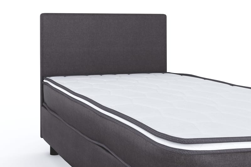 Billingen täydellinen sänkypaketti – continental-sänky 90x200 cm kankaalla verhoiltuna, sänkypäädyllä + petauspatja, kiinteysaste Medium - Harmaa - Huonekalut - Sänky - Yhden hengen sängyt