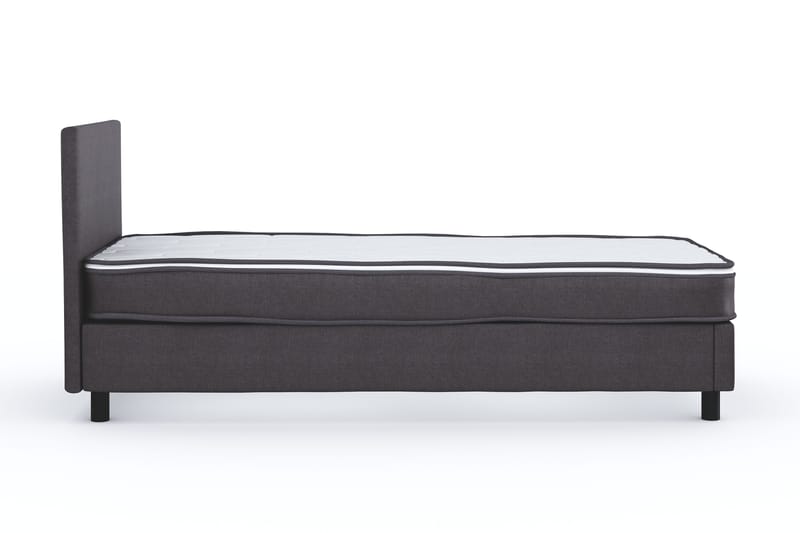 Billingen täydellinen sänkypaketti – continental-sänky 90x200 cm kankaalla verhoiltuna, sänkypäädyllä + petauspatja, kiinteysaste Medium - Harmaa - Huonekalut - Sänky - Yhden hengen sängyt