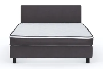 Billingen Täydellinen Sänkypaketti – Jenkkisänky 140x200 cm Kankaalla Verhoiltuna, Sängynpääty + Sijauspatja, Kiinteysaste Medium - Harmaa - Huonekalut - Sänky - Jenkkisängyt