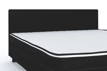 Billingen Täydellinen Sänkypaketti – Jenkkisänky 160x200 cm Kankaalla Verhoiltuna Päparams Sängynpääty + Petauspatja Keskijäykkä - Musta - Huonekalut - Sänky - Jenkkisängyt