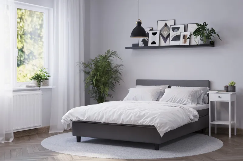 Billingen täydellinen sänkypaketti 90 × 200 cm - Harmaa - Huonekalut - Sänky - Yhden hengen sängyt