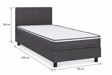 Billingen täydellinen sänkypaketti 90x200 cm - Harmaa - Huonekalut - Sänky - Yhden hengen sängyt