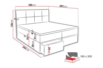 Bodskatan sängpaketti kontinentalsänky 180x200 cm - Musta - Huonekalut - Sänky - Jenkkisängyt