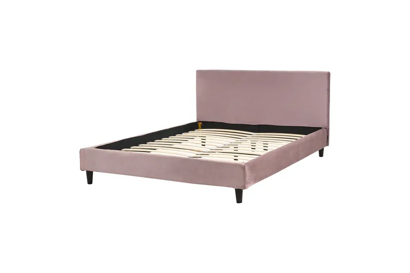 Bossom Sänkykehys 140x200 cm, Vaaleanpunainen/Tumma puu