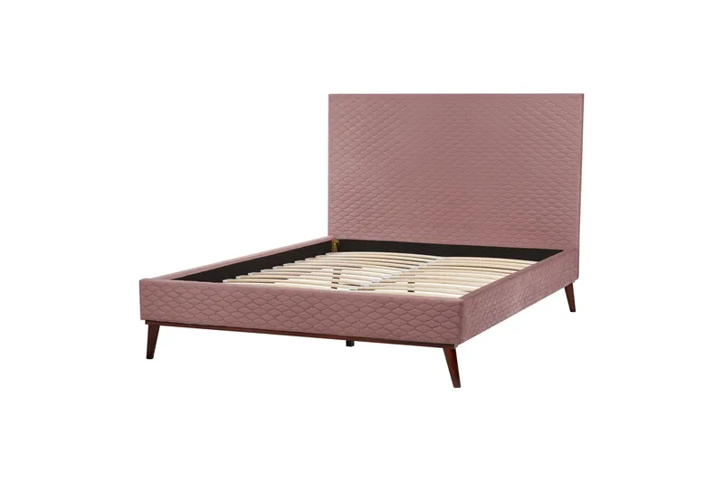 Braydon Sänkykehys 140x200 cm, Vaaleanpunainen/Tumma puu