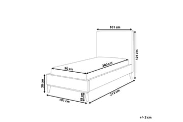 Braydon Sänkykehys 90x200 cm - Valkoinen/Tumma puu - Huonekalut - Sänky - Sänkykehikot & sängynrungot