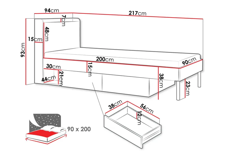 Buhan Sängynrunko 90x200 cm - Beige / Ruskea - Huonekalut - Sänky - Sänkykehikot & sängynrungot