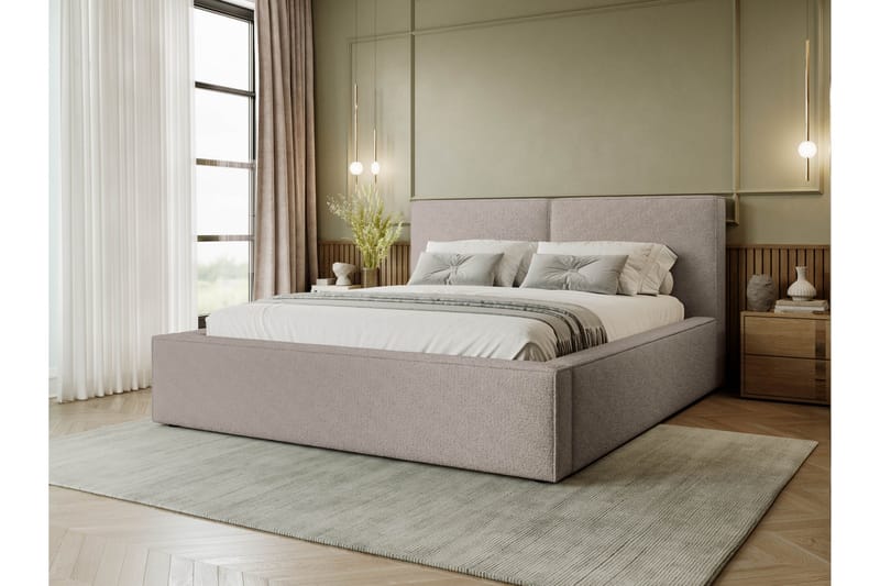 Bysantin Säilytyssänky 140x200 cm - Beige - Huonekalut - Sänky - Sängyt säilytystilalla