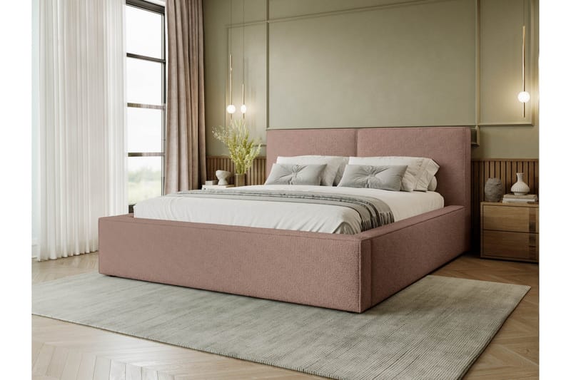Bysantin Säilytyssänky 200x200 cm - Vaaleanpunainen - Huonekalut - Sänky - Sänkykehikot & sängynrungot