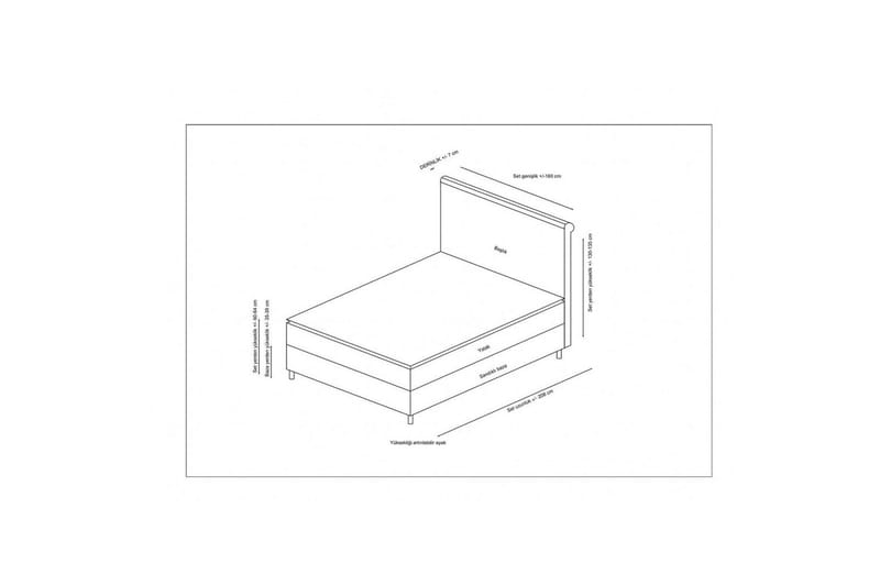 Calris Complete Bed -paketti 140x200 cm - Beige - Huonekalut - Sänky - Jenkkisängyt