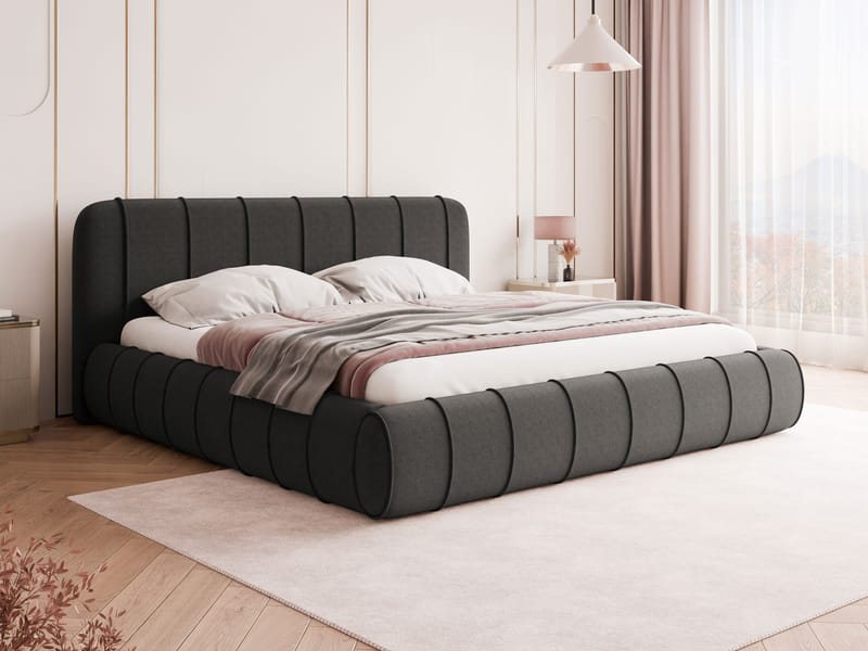 Calrosin Sängynrunko 200x200 cm Säilytystilalla - Harmaa - Huonekalut - Sänky - Sänkykehikot & sängynrungot