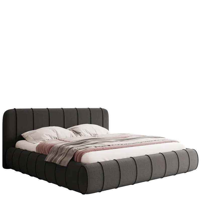 Calrosin Sängynrunko 200x200 cm Säilytystilalla, Harmaa