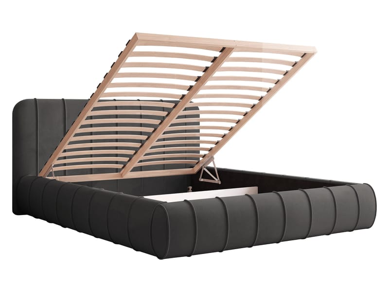 Calrosin Sängynrunko 200x200 cm Säilytystilalla - Harmaa - Huonekalut - Sänky - Sänkykehikot & sängynrungot