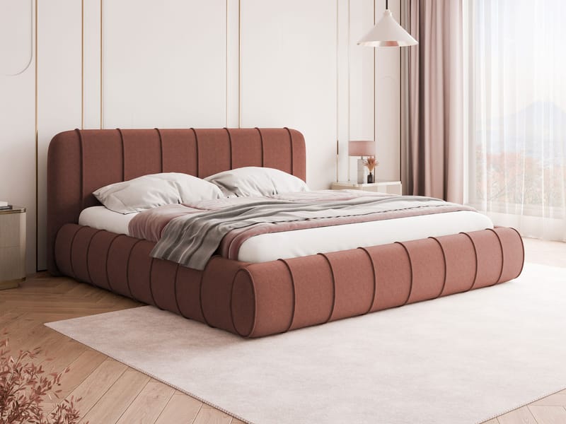 Calrosin Sängynrunko 200x200 cm Säilytystilalla - Vaaleanpunainen - Huonekalut - Sänky - Sänkykehikot & sängynrungot