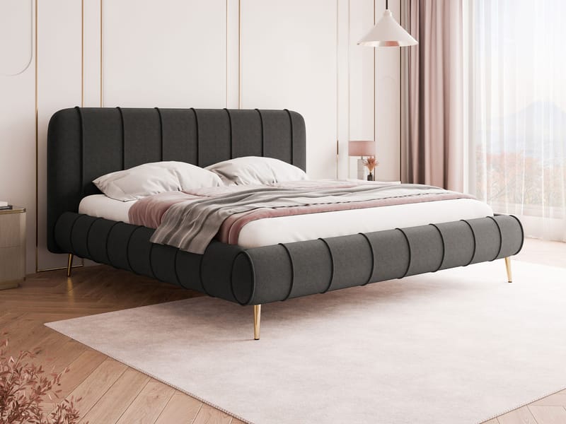 Calrosin Sängynrunko Jaloilla 120x200 cm Säilytystilalla - Harmaa - Huonekalut - Sänky - Sänkykehikot & sängynrungot