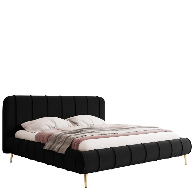 Calrosin Sängynrunko Jaloilla 140x200 cm Säilytystilalla, Musta