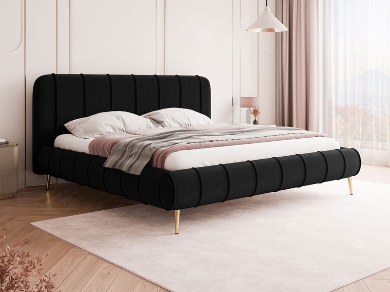 Calrosin Sängynrunko Jaloilla 140x200 cm Säilytystilalla - Musta - Huonekalut - Sänky - Sänkykehikot & sängynrungot