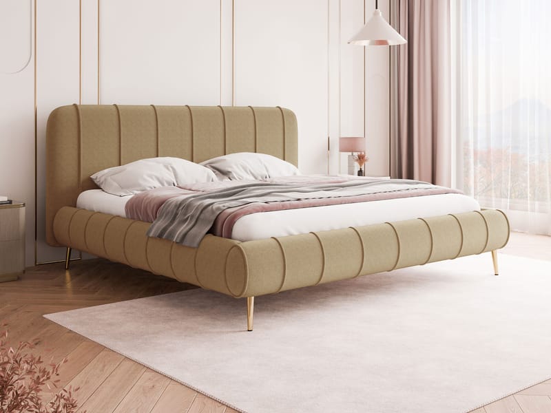 Calrosin Sängynrunko Jaloilla 140x200 cm Säilytystilalla - Tummabeige - Huonekalut - Sänky - Sänkykehikot & sängynrungot