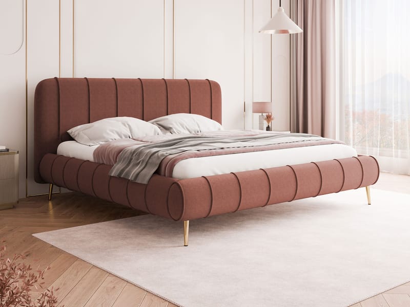 Calrosin Sängynrunko Jaloilla 160x200 cm Säilytystilalla - Vaaleanpunainen - Huonekalut - Sänky - Sänkykehikot & sängynrungot