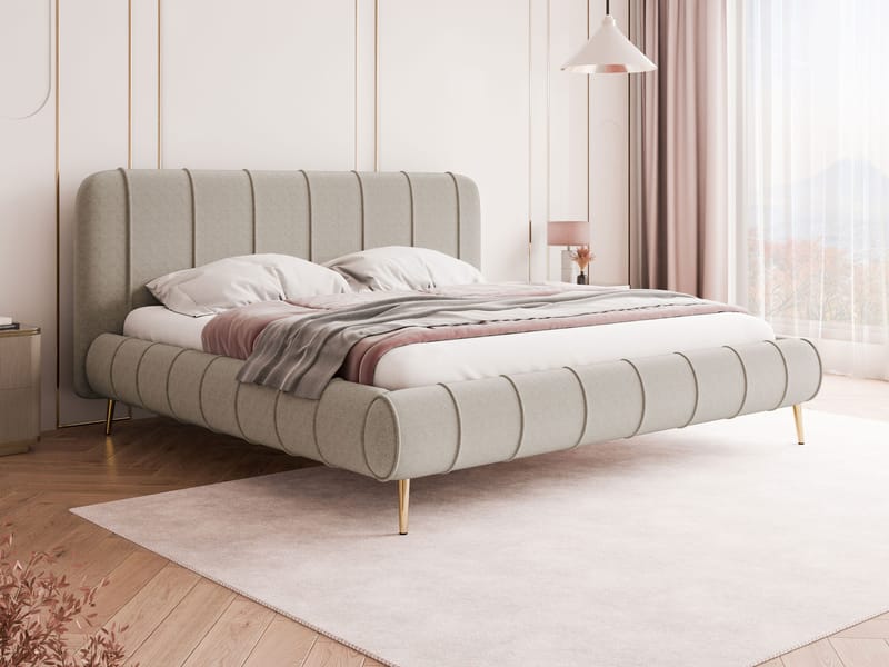 Calrosin Sängynrunko Jaloilla 200x200 cm Säilytystilalla - Beige - Huonekalut - Sänky - Sänkykehikot & sängynrungot
