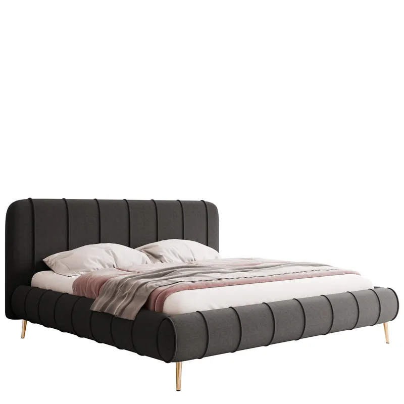 Calrosin Sängynrunko Jaloilla 200x200 cm Säilytystilalla, Harmaa