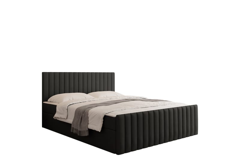 Calrosor Sänkypaketti Jenkkisänky ja säilytystilalla 160x200 cm, Musta