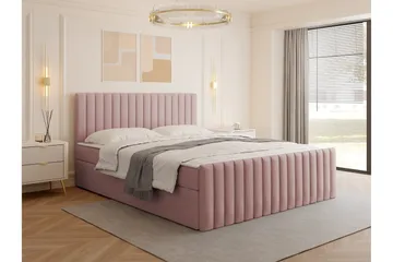 Calrosor Sänkypaketti Jenkkisänky ja säilytystilalla 160x200 cm - Rosa - Huonekalut - Sänky - Jenkkisängyt
