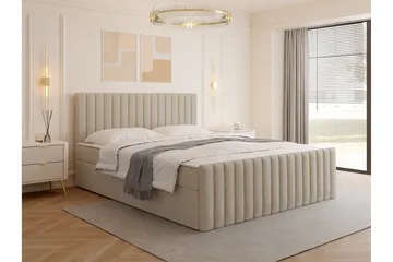 Calrosor Sänkypaketti Jenkkisänky ja säilytystilalla 180x200 cm - Beige - Huonekalut - Sänky - Jenkkisängyt