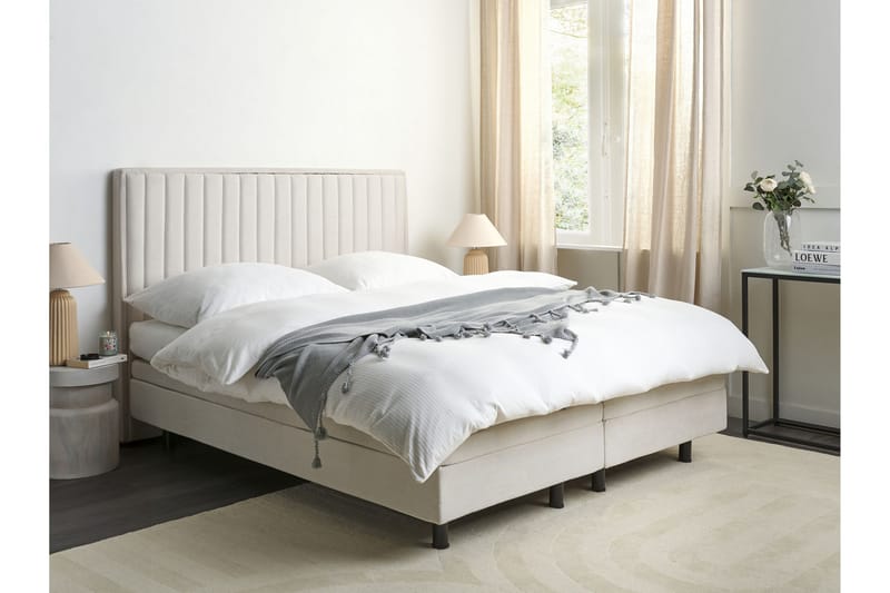 Carleigh Sänkykehys 160x200 cm - Beige - Huonekalut - Sänky - Sänkykehikot & sängynrungot