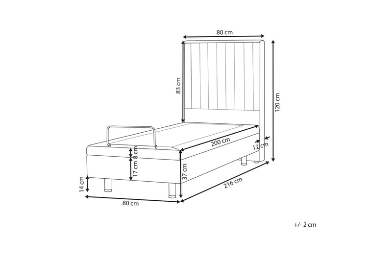 Carleigh Sänkykehys 80x200 cm - Beige - Huonekalut - Sänky - Sänkykehikot & sängynrungot