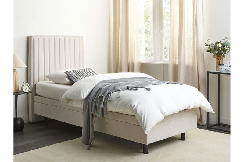 Carleigh Sänkykehys 90x200 cm - Beige - Huonekalut - Sänky - Sänkykehikot & sängynrungot