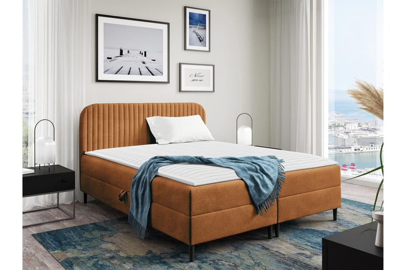 Celestine Säilytyssänky 160x200 cm - Oranssi - Huonekalut - Sänky - Sängyt säilytystilalla