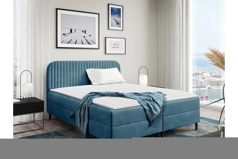 Celestine Säilytyssänky 160x200 cm - Sininen - Huonekalut - Sänky - Sängyt säilytystilalla