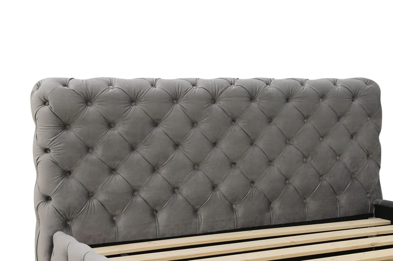 Chesterfield Sänkypaketti Sängynrunko ja Patja 160x200 cm - Harmaa - Huonekalut - Sänky - Runkopatjasängyt