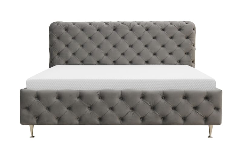 Chesterfield Sänkypaketti Sängynrunko ja Patja 160x200 cm, Harmaa