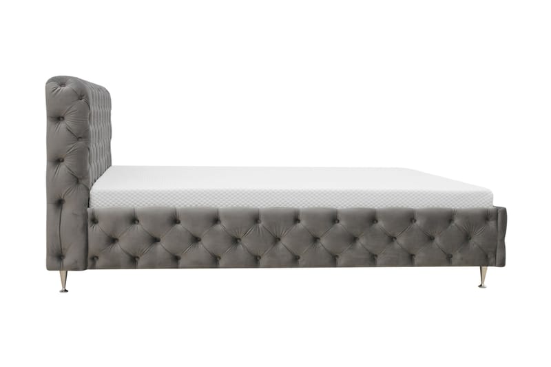 Chesterfield Sänkypaketti Sängynrunko ja Patja 180x200 cm - Harmaa - Huonekalut - Sänky - Runkopatjasängyt