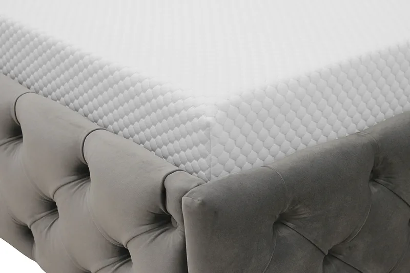 Chesterfield Sänkypaketti Sängynrunko ja Patja 160x200 cm - Harmaa - Huonekalut - Sänky - Runkopatjasängyt