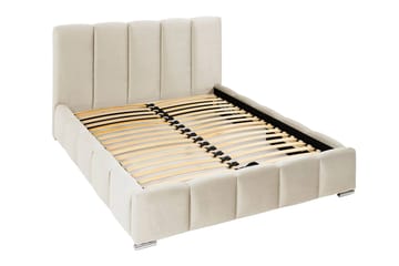 Cleaton sängynrunko 160x200 cm säilytystilalla, HVILA-pussijousipatja ja sijauspatja polyesterivaahdosta, käännettävä kesä- ja talvipuoli sekä pestävä päällinen - Beige/valkoinen - Huonekalut - Sänky - Sänkypaketti